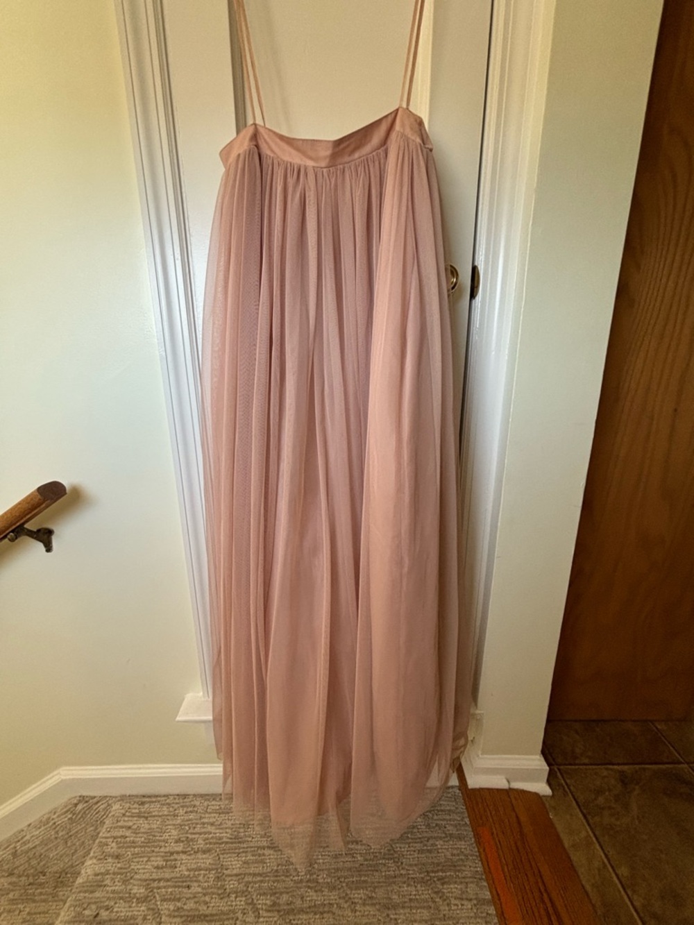 Adrianna Papell Blush Pink Tulle Maxi Skirt for Prom